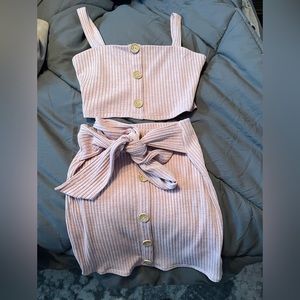 Blue Blush Pink Skirt Set